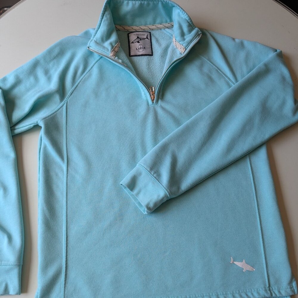 Shark Tee Long Sleeve Pullover Sweater, Men's Size Large, blue